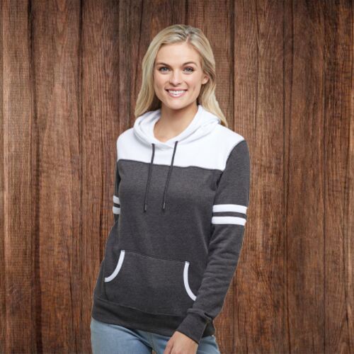 Enza ladies stripe hotsell double hood pullover
